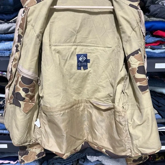Vintage 90s Columbia Duck Camo Bomber Jacket Mens Large Full Zip Outdoor - Picture 6 of 15